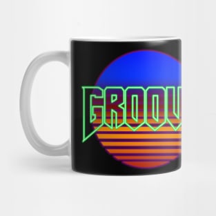 Groovy Doom Vaporwave Outrun Sun Mug